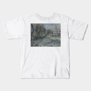 Snow-covered Landscape by Auguste Renoir Kids T-Shirt